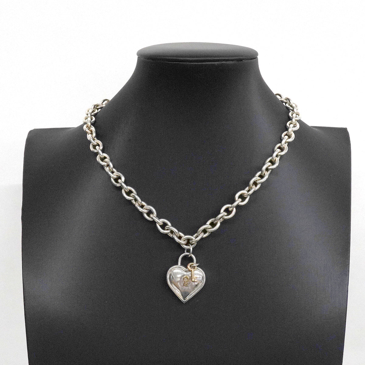 【6jkb0238】ティファニー ネックレス ハートロック/キー K18YG イエローゴールド シルバー925【中古】レディース
