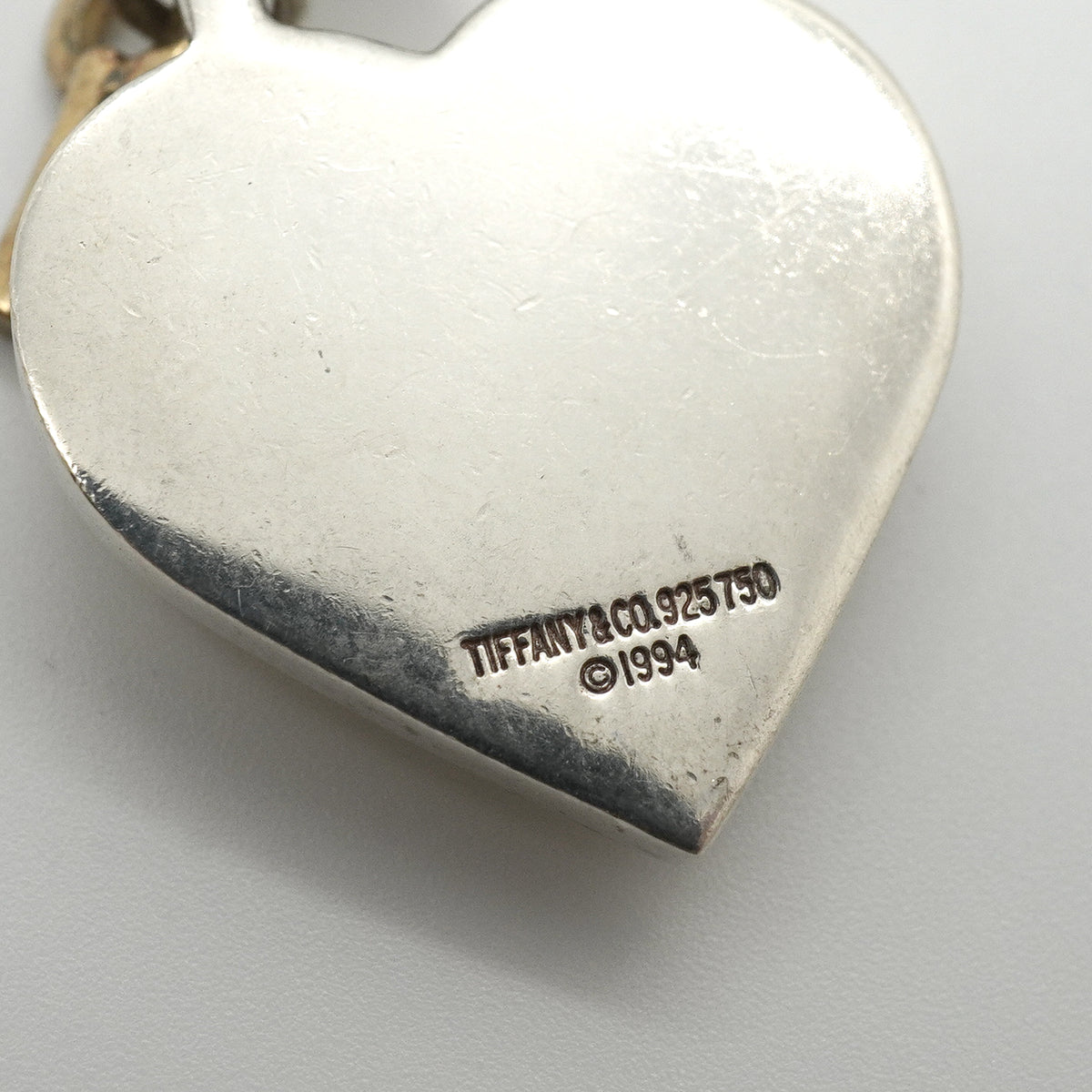 【6jkb0238】ティファニー ネックレス ハートロック/キー K18YG イエローゴールド シルバー925【中古】レディース