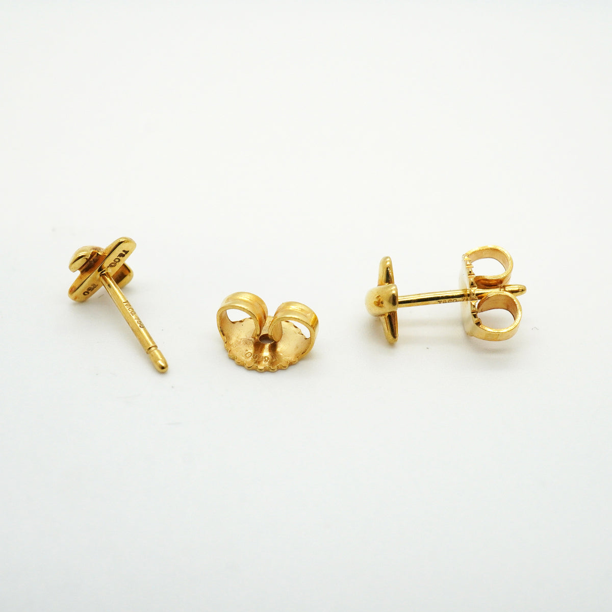 【6jkb0241】ティファニー ピアス クロスステッチ K18YG イエローゴールド【中古】レディース