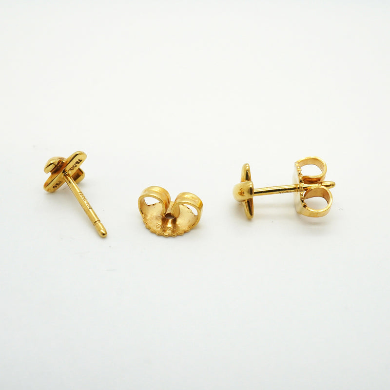 【6jkb0241】ティファニー ピアス クロスステッチ K18YG イエローゴールド【中古】レディース