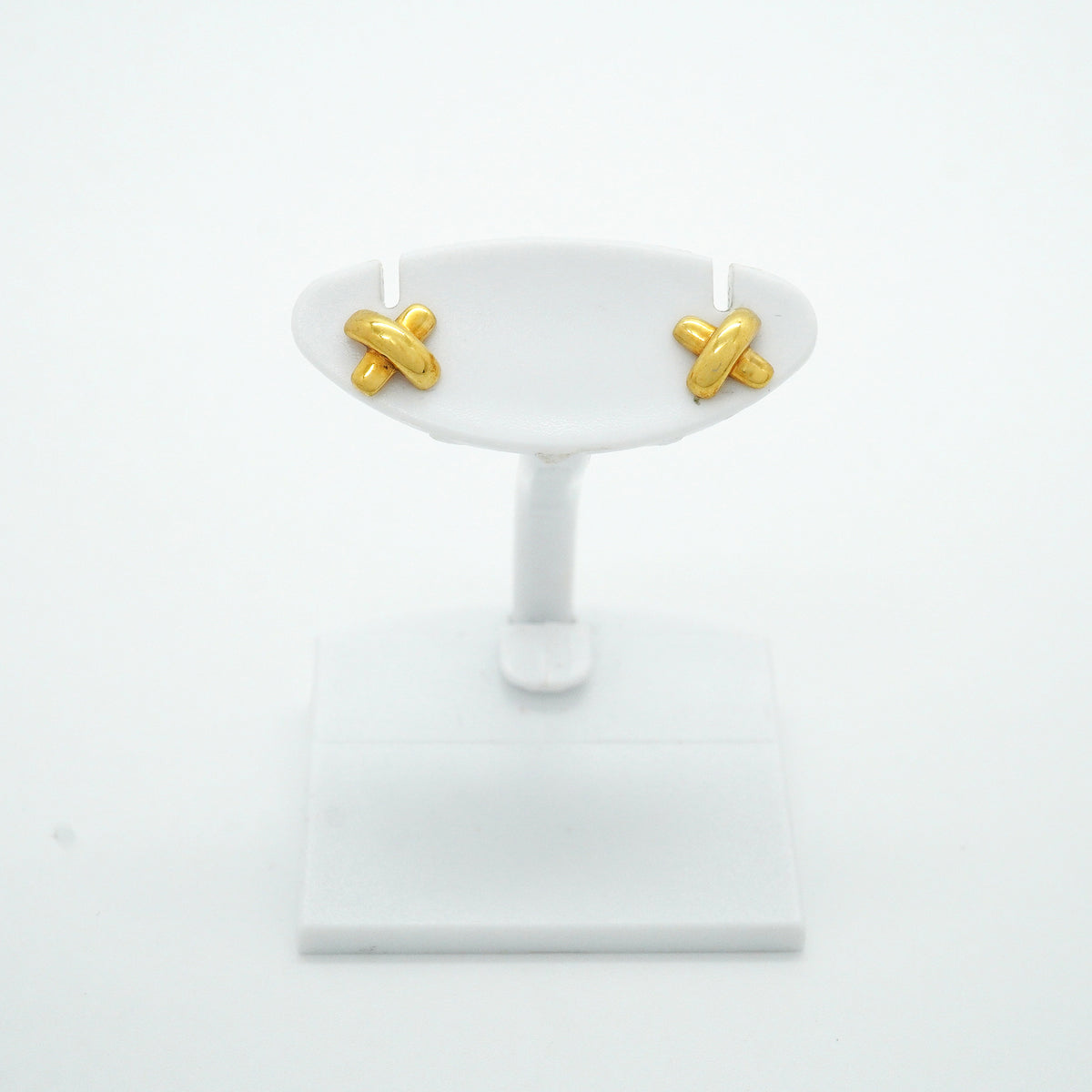 【6jkb0241】ティファニー ピアス クロスステッチ K18YG イエローゴールド【中古】レディース