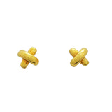 【6jkb0241】ティファニー ピアス クロスステッチ K18YG イエローゴールド【中古】レディース