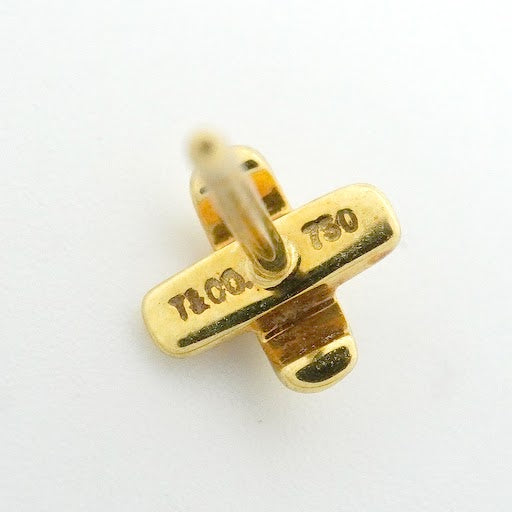【6jkb0241】ティファニー ピアス クロスステッチ K18YG イエローゴールド【中古】レディース