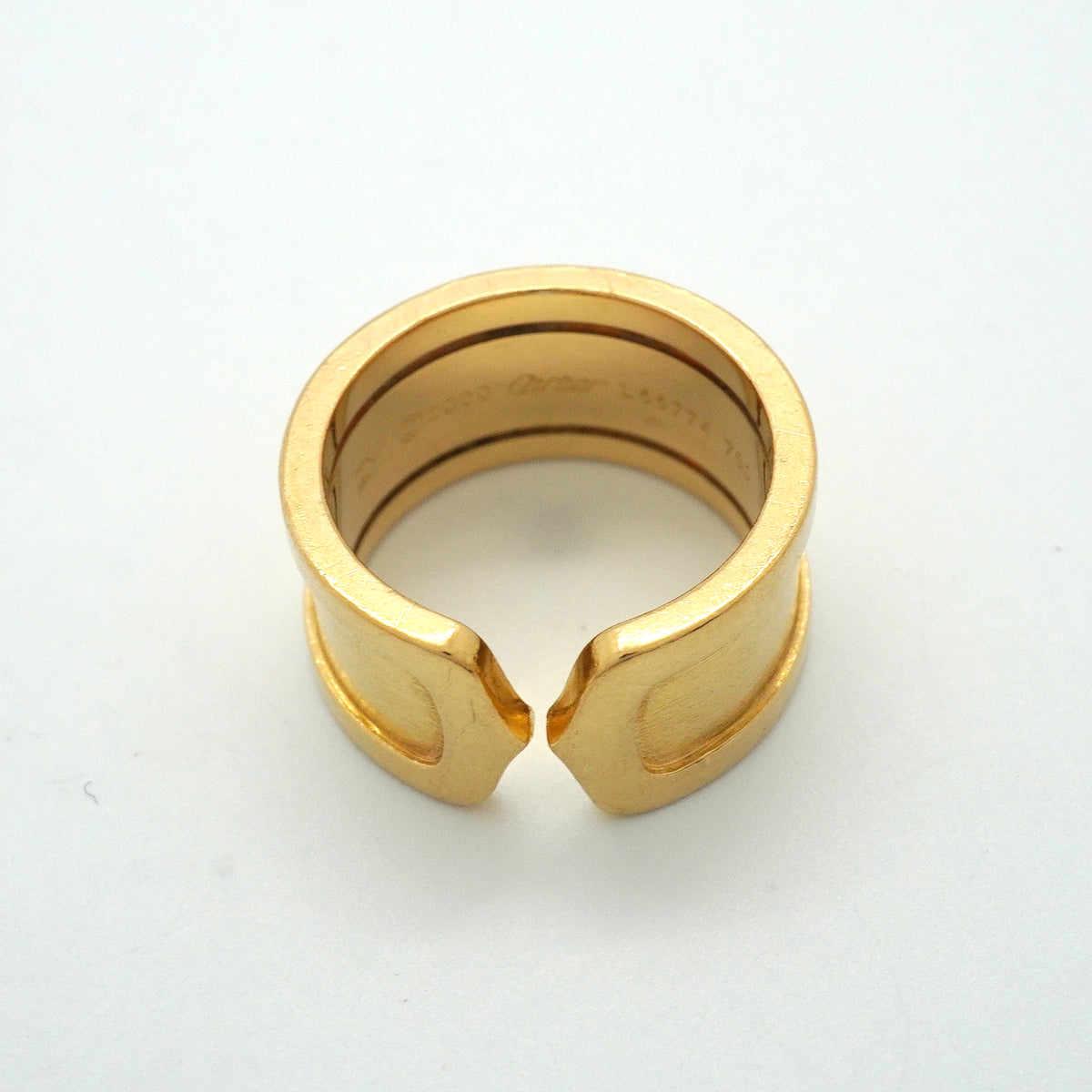 【6jkb0244】カルティエ リング C2/ワイド K18YG イエローゴールド ＃51【中古】レディース