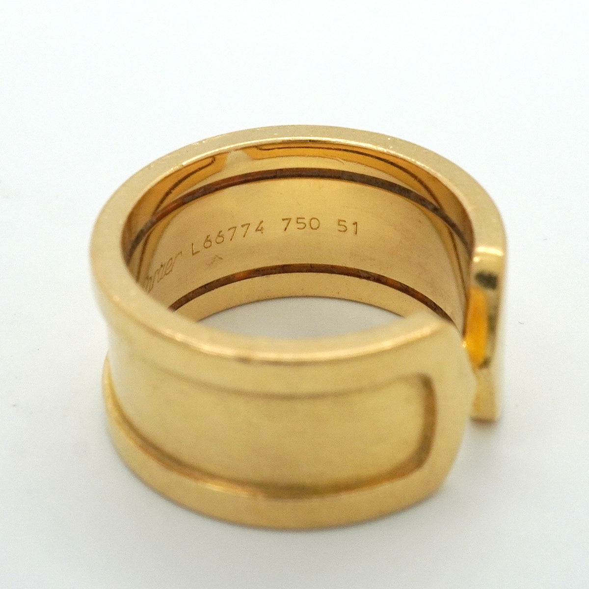 【6jkb0244】カルティエ リング C2/ワイド K18YG イエローゴールド ＃51【中古】レディース