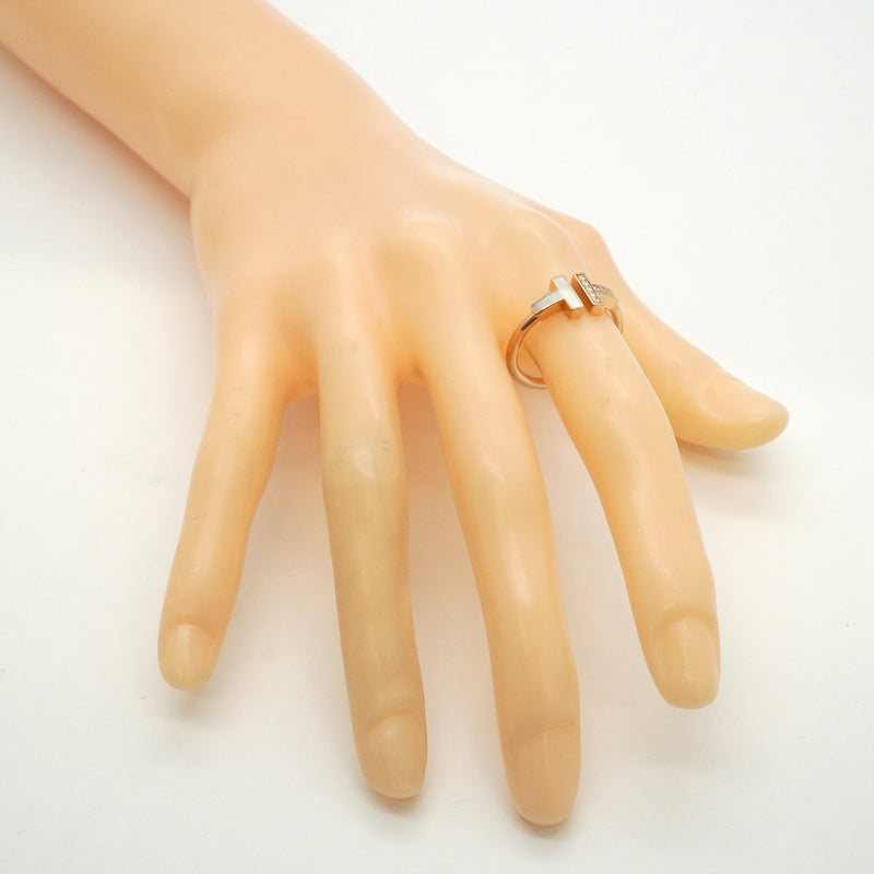 【6jkb0245】ティファニー リング Tワイヤー K18PG ピンクゴールド ダイヤモンド マザーオブパール 16.5号【中古】レディース