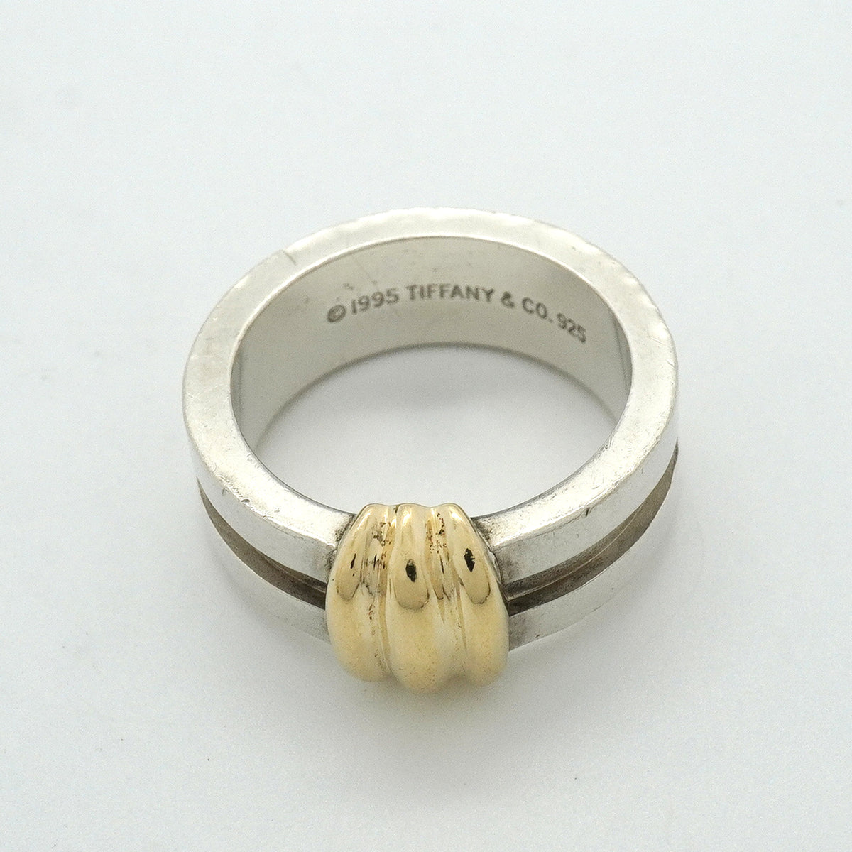 【6jkb0246】ティファニー リング グルーブドウィズ K18YG イエローゴールド シルバー925 14号【中古】レディース