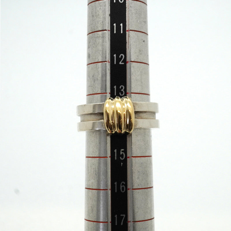 【6jkb0246】ティファニー リング グルーブドウィズ K18YG イエローゴールド シルバー925 14号【中古】レディース