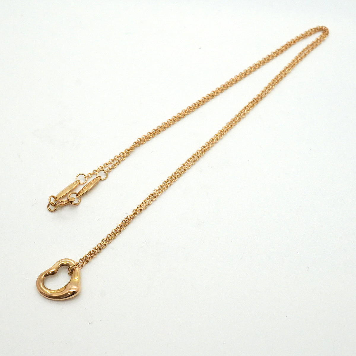 【6jkb0250】ティファニー ネックレス オープンハート K18PG ピンクゴールド【中古】レディース