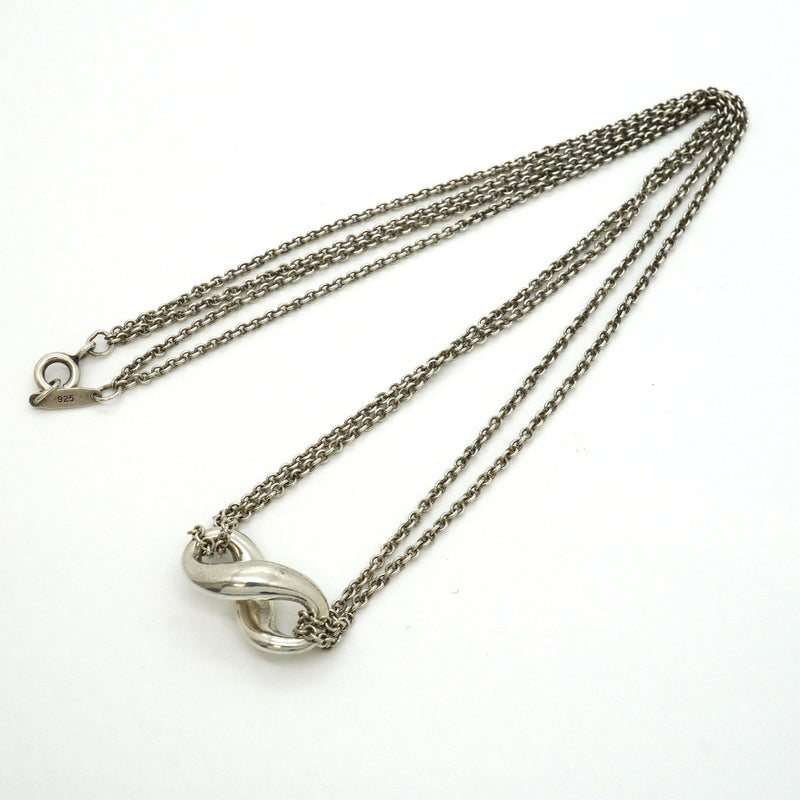 【6jkb0258】ティファニー ネックレス インフィニティ ダブルチェーン シルバー925【中古】レディース