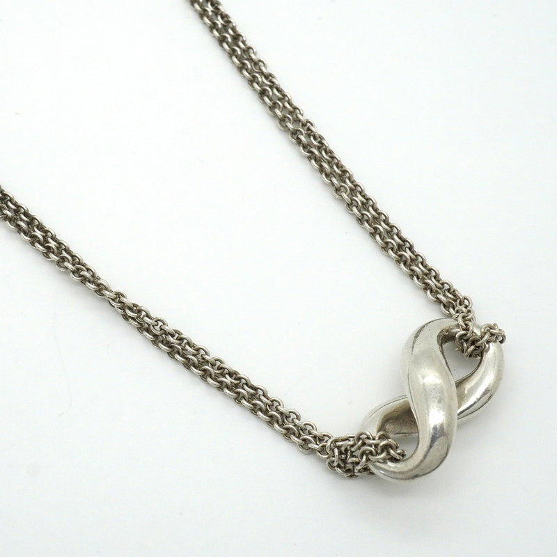 【6jkb0258】ティファニー ネックレス インフィニティ ダブルチェーン シルバー925【中古】レディース