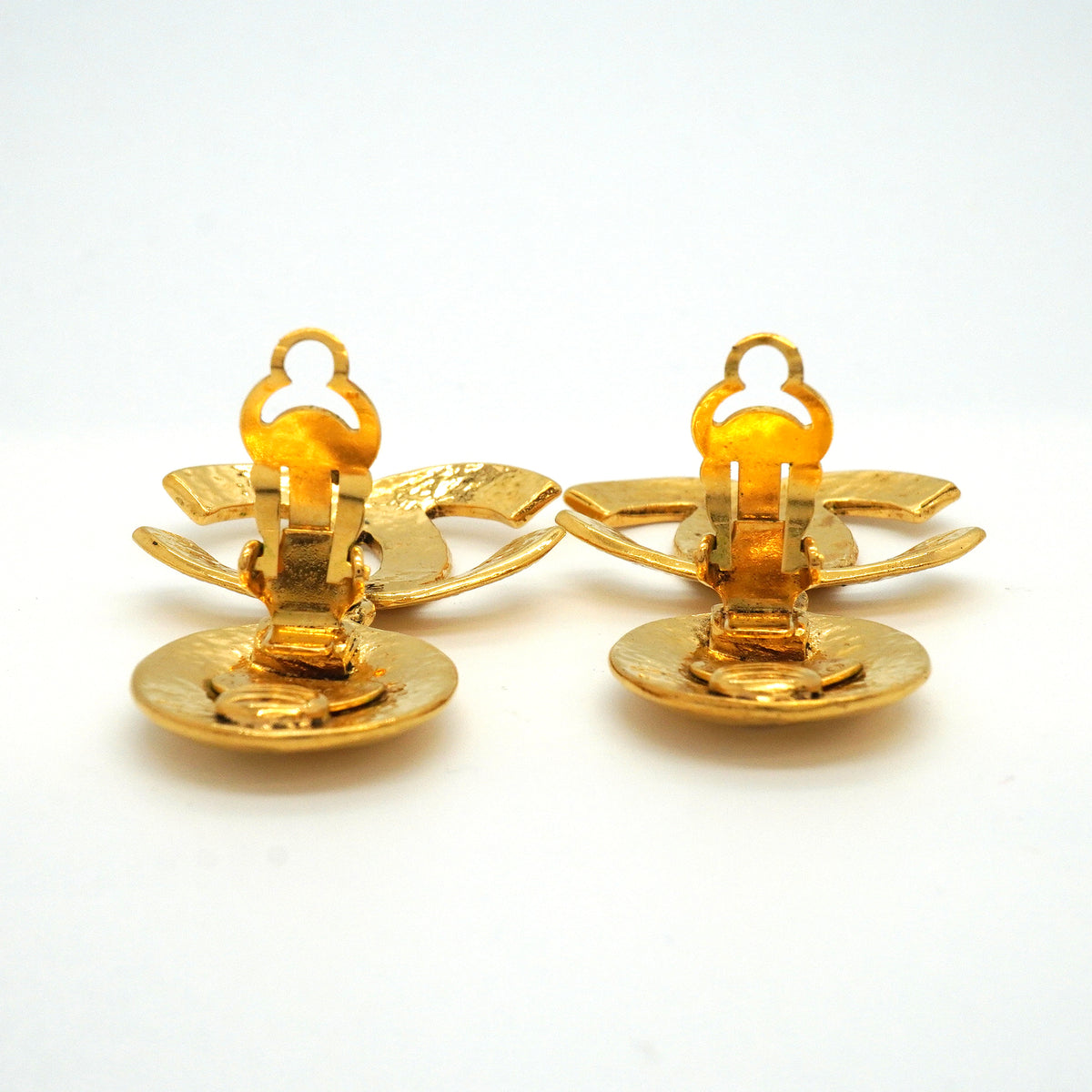 【6jkb0260】シャネル イヤリング ヴィンテージ ココマーク マトラッセ GPメッキ ゴールド【中古】レディース