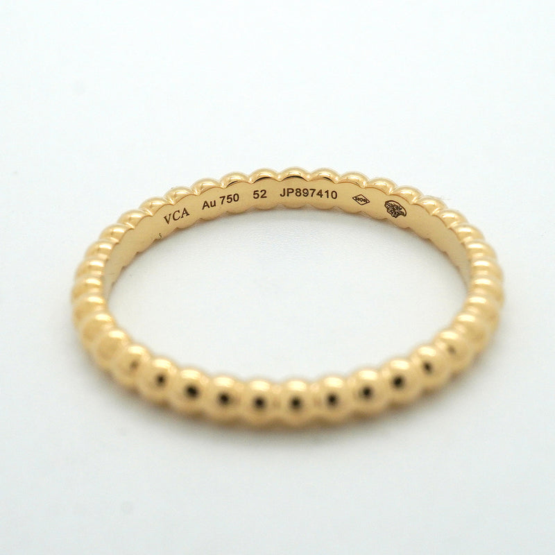 【6jkb0261】ヴァンクリーフ＆アーペル リング ペルレ スモール K18YG イエローゴールド ＃52【中古】レディース
