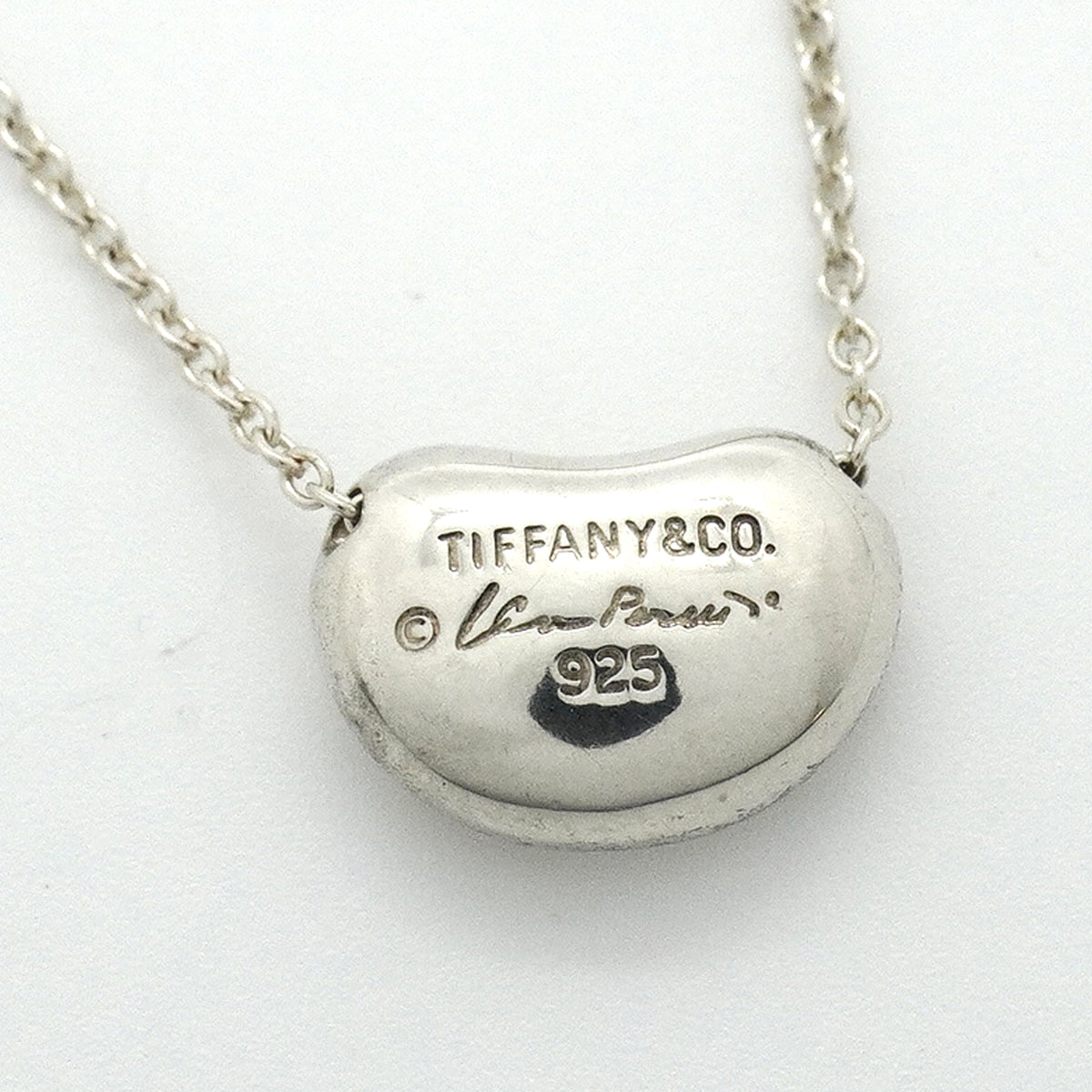 【6jkb0266】ティファニー ネックレス ビーン シルバー925【中古】レディース