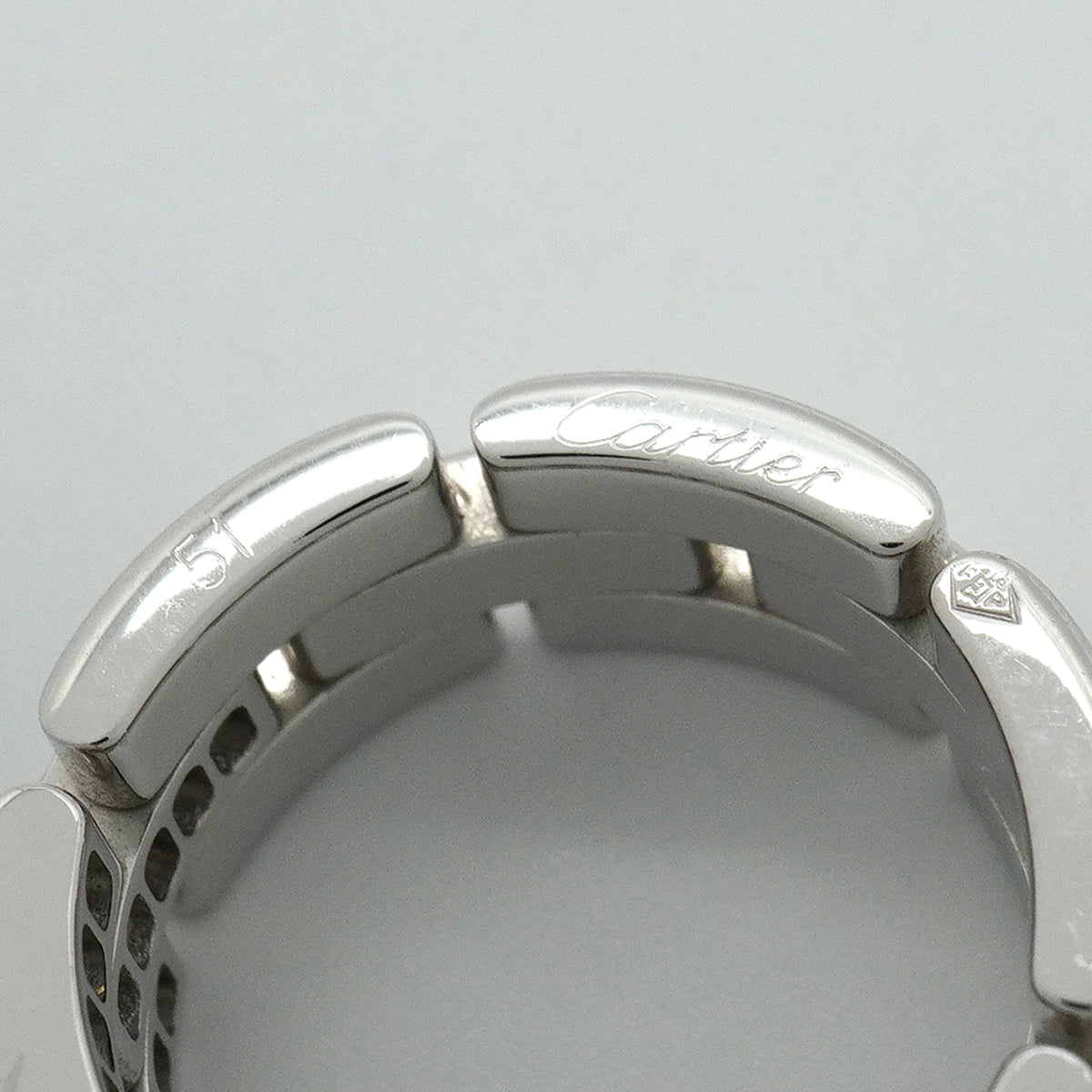 【6jkb0276】カルティエ リング マイヨンパンテール K18WG ホワイトゴールド ダイヤモンド ＃51【中古】レディース