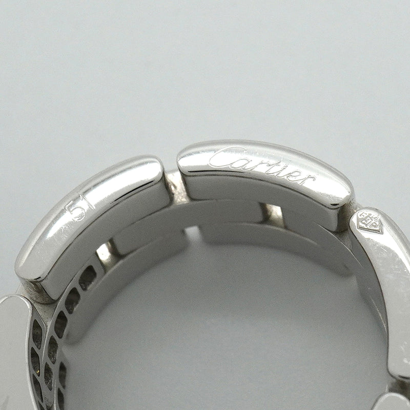 【6jkb0276】カルティエ リング マイヨンパンテール K18WG ホワイトゴールド ダイヤモンド ＃51【中古】レディース