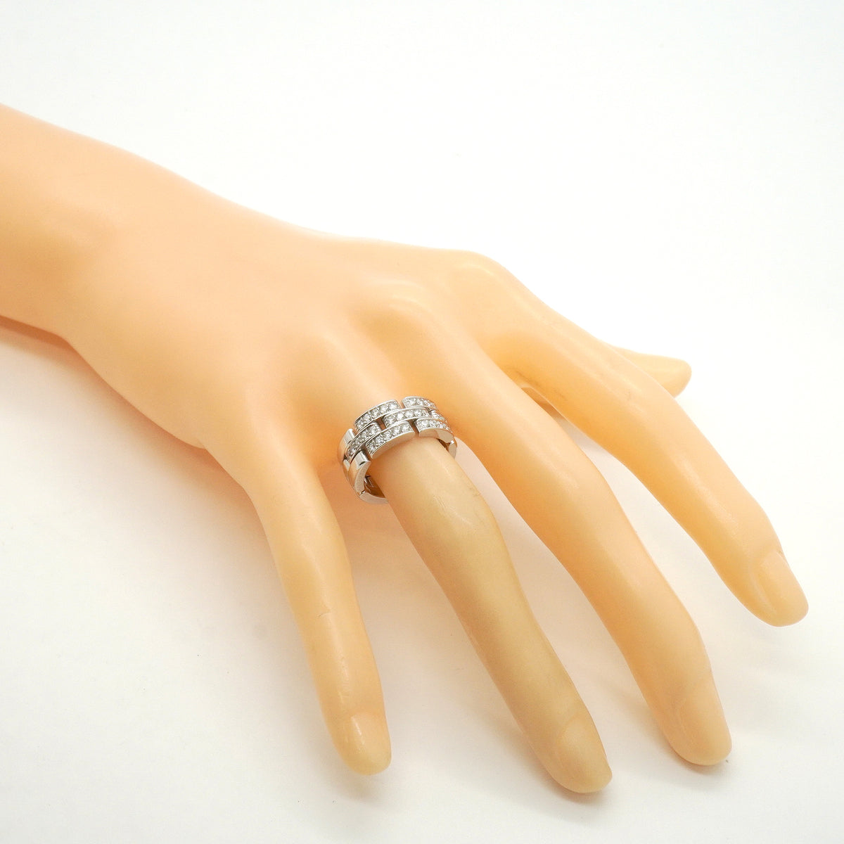 【6jkb0276】カルティエ リング マイヨンパンテール K18WG ホワイトゴールド ダイヤモンド ＃51【中古】レディース