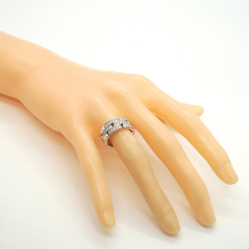 【6jkb0276】カルティエ リング マイヨンパンテール K18WG ホワイトゴールド ダイヤモンド ＃51【中古】レディース