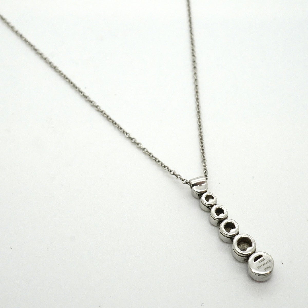 【6jkb0278】ティファニー ネックレス ジャズ/グラジュエイテッド Pt950 プラチナ ダイヤモンド ピンクサファイア【中古】レディース
