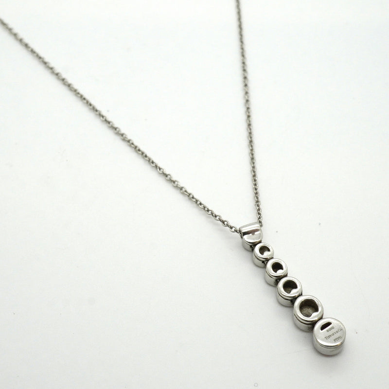 【6jkb0278】ティファニー ネックレス ジャズ/グラジュエイテッド Pt950 プラチナ ダイヤモンド ピンクサファイア【中古】レディース