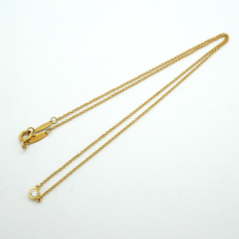 【6jkb0279】ティファニー ネックレス バイザヤード 1PD K18YG イエローゴールド ダイヤモンド【中古】レディース