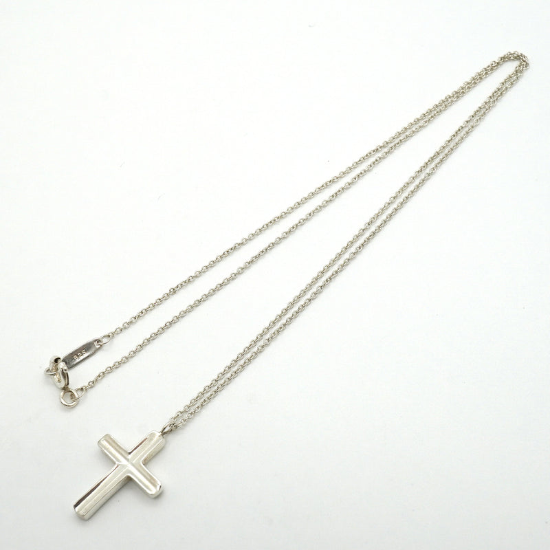 【6jkb0280】ティファニー ネックレス コンケーブクロス シルバー925【中古】レディース