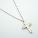 【6jkb0280】ティファニー ネックレス コンケーブクロス シルバー925【中古】レディース