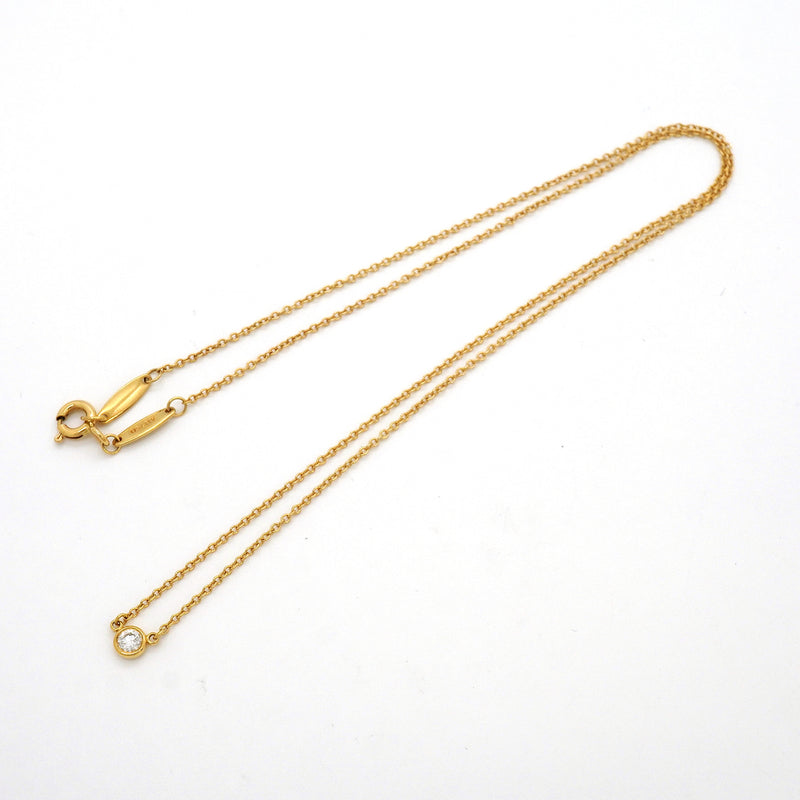 【6jkb0288】ティファニー ネックレス バイザヤード 1PD K18YG イエローゴールド ダイヤモンド【中古】レディース