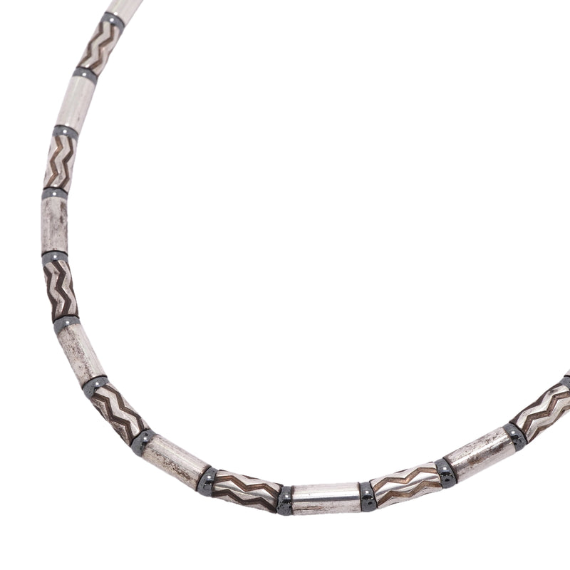 【6jkb0299】ティファニー ネックレス アズテック/ジグザグ シルバー925 ヘマタイト【中古】メンズ レディース ユニセックス