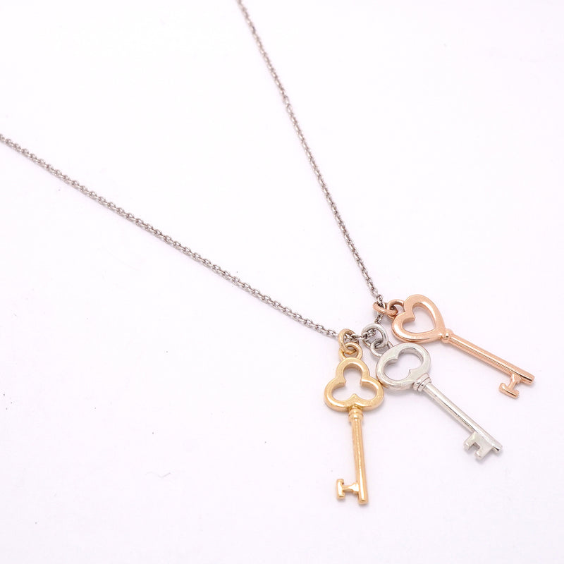 【6jkb0300】ティファニー ネックレス トリプルキー K18YG イエローゴールド K18PG ピンクゴールド シルバー925【中古】レディース