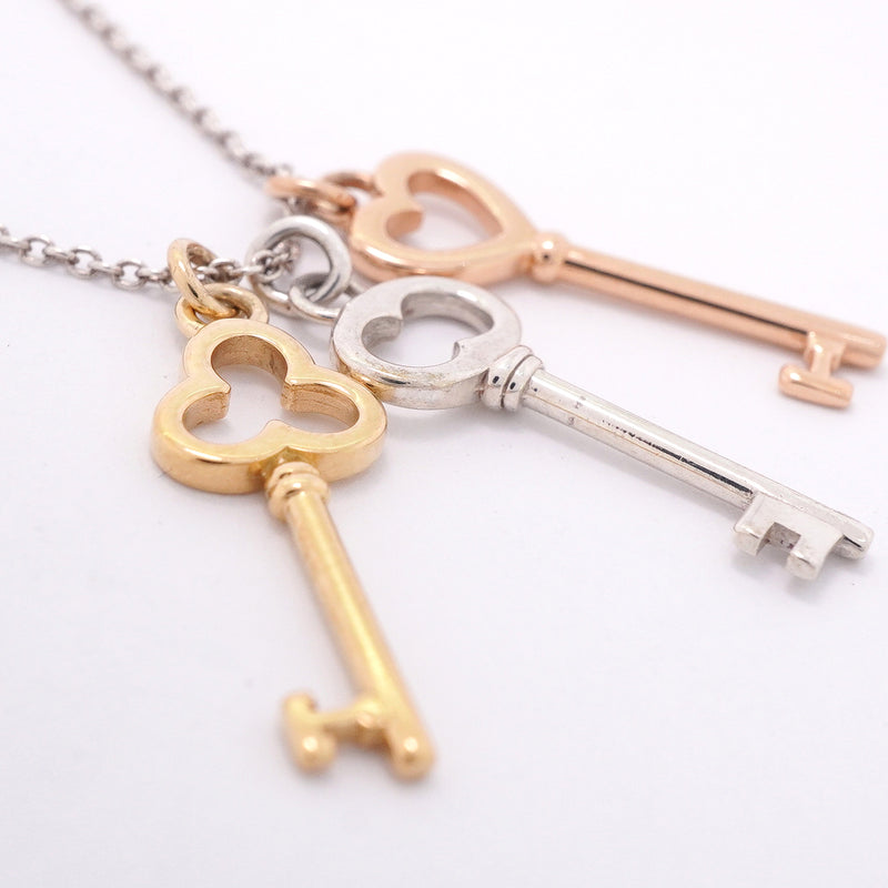 【6jkb0300】ティファニー ネックレス トリプルキー K18YG イエローゴールド K18PG ピンクゴールド シルバー925【中古】レディース