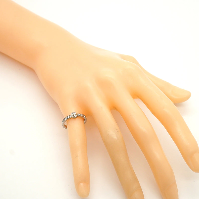 【6jkb0306】シャネル リング カメリア Pt950 プラチナ ダイヤモンド ＃48【中古】レディース