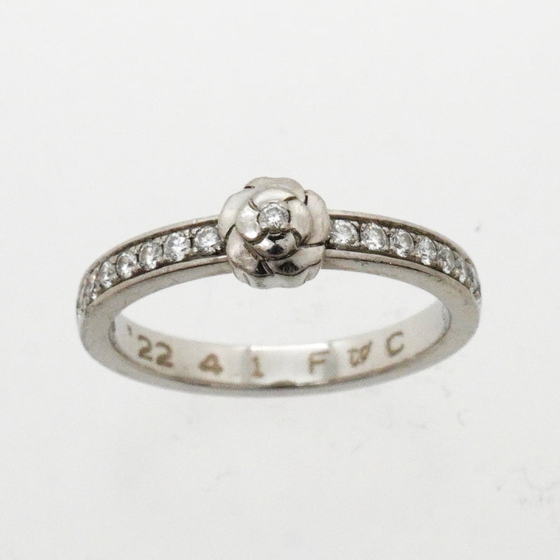 【6jkb0306】シャネル リング カメリア Pt950 プラチナ ダイヤモンド ＃48【中古】レディース
