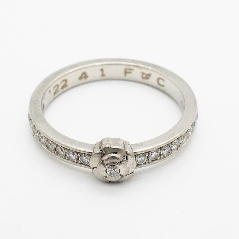 【6jkb0306】シャネル リング カメリア Pt950 プラチナ ダイヤモンド ＃48【中古】レディース