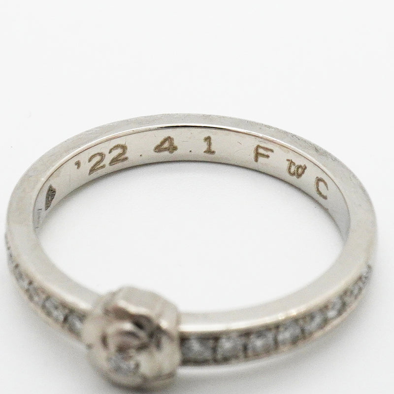 【6jkb0306】シャネル リング カメリア Pt950 プラチナ ダイヤモンド ＃48【中古】レディース
