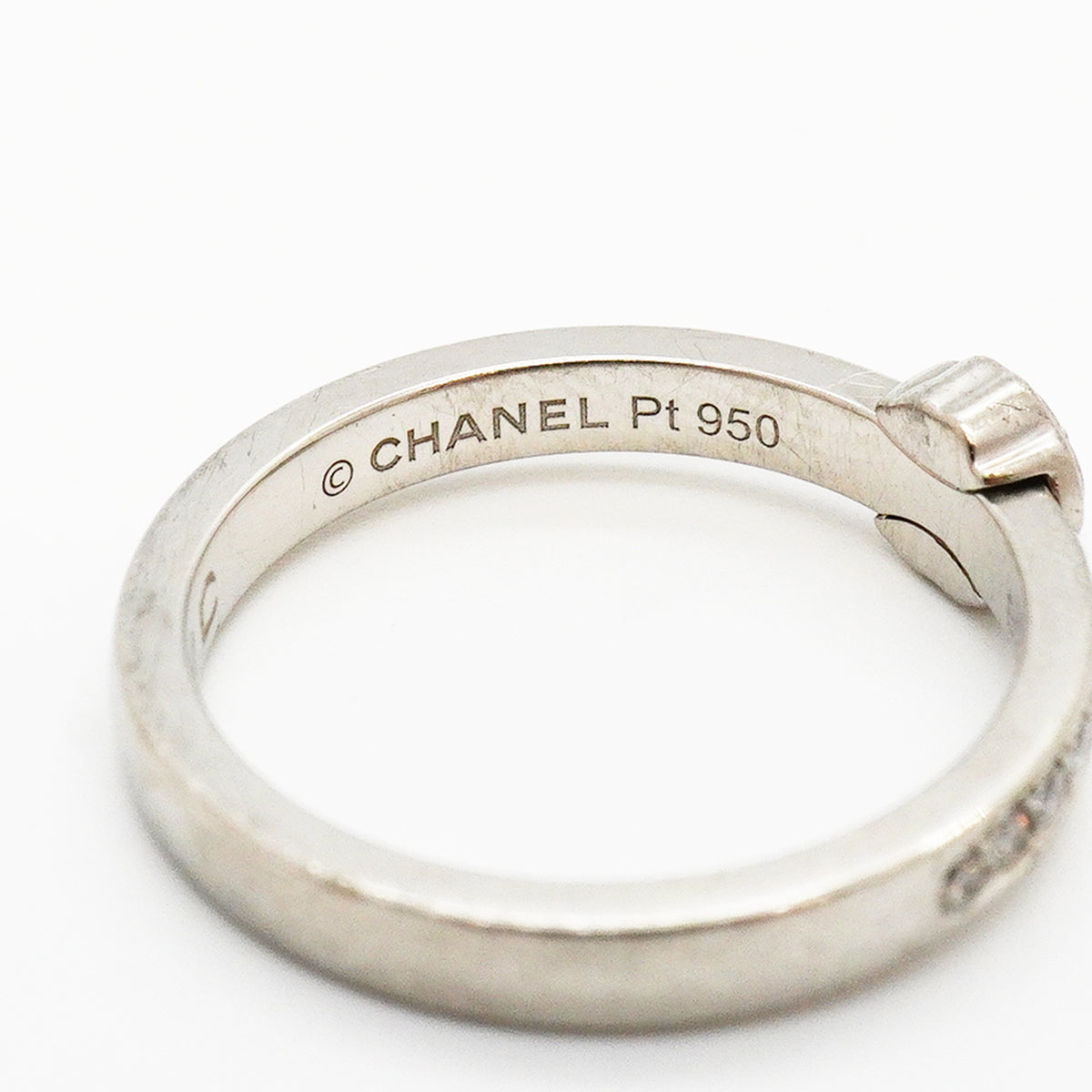 【6jkb0306】シャネル リング カメリア Pt950 プラチナ ダイヤモンド ＃48【中古】レディース