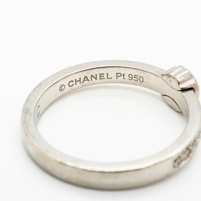 【6jkb0306】シャネル リング カメリア Pt950 プラチナ ダイヤモンド ＃48【中古】レディース