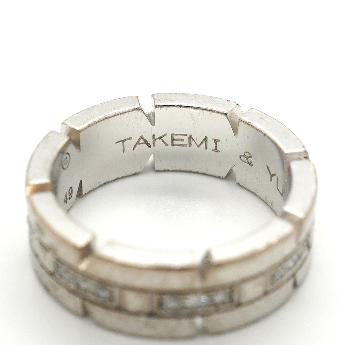 【6jkb0308】カルティエ リング タンクフランセーズ K18WG ホワイトゴールド ダイヤモンド ＃49【中古】レディース