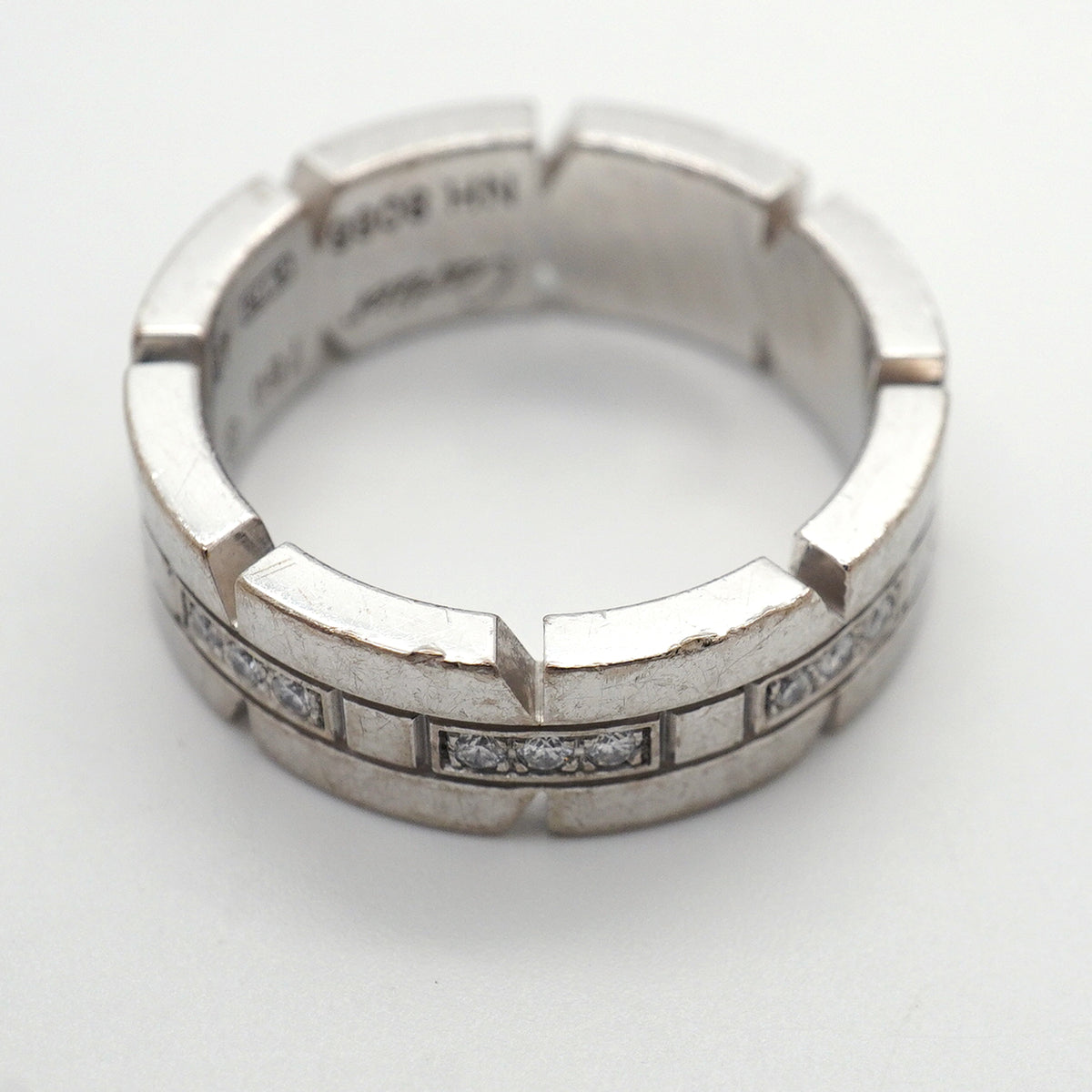 【6jkb0308】カルティエ リング タンクフランセーズ K18WG ホワイトゴールド ダイヤモンド ＃49【中古】レディース