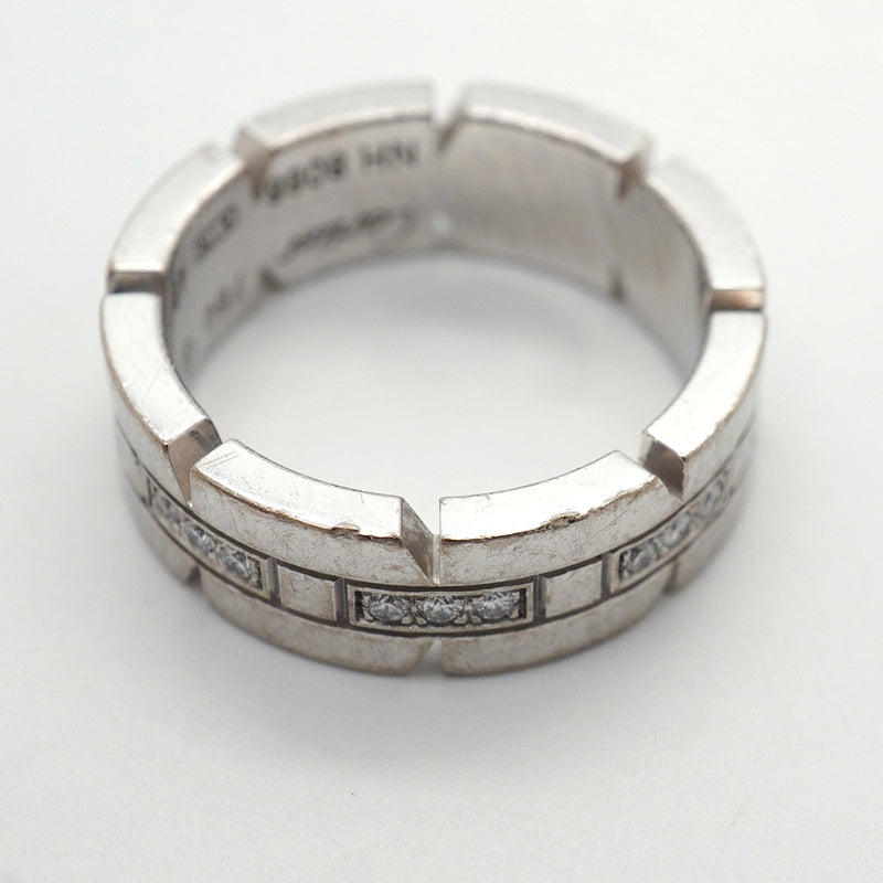 【6jkb0308】カルティエ リング タンクフランセーズ K18WG ホワイトゴールド ダイヤモンド ＃49【中古】レディース