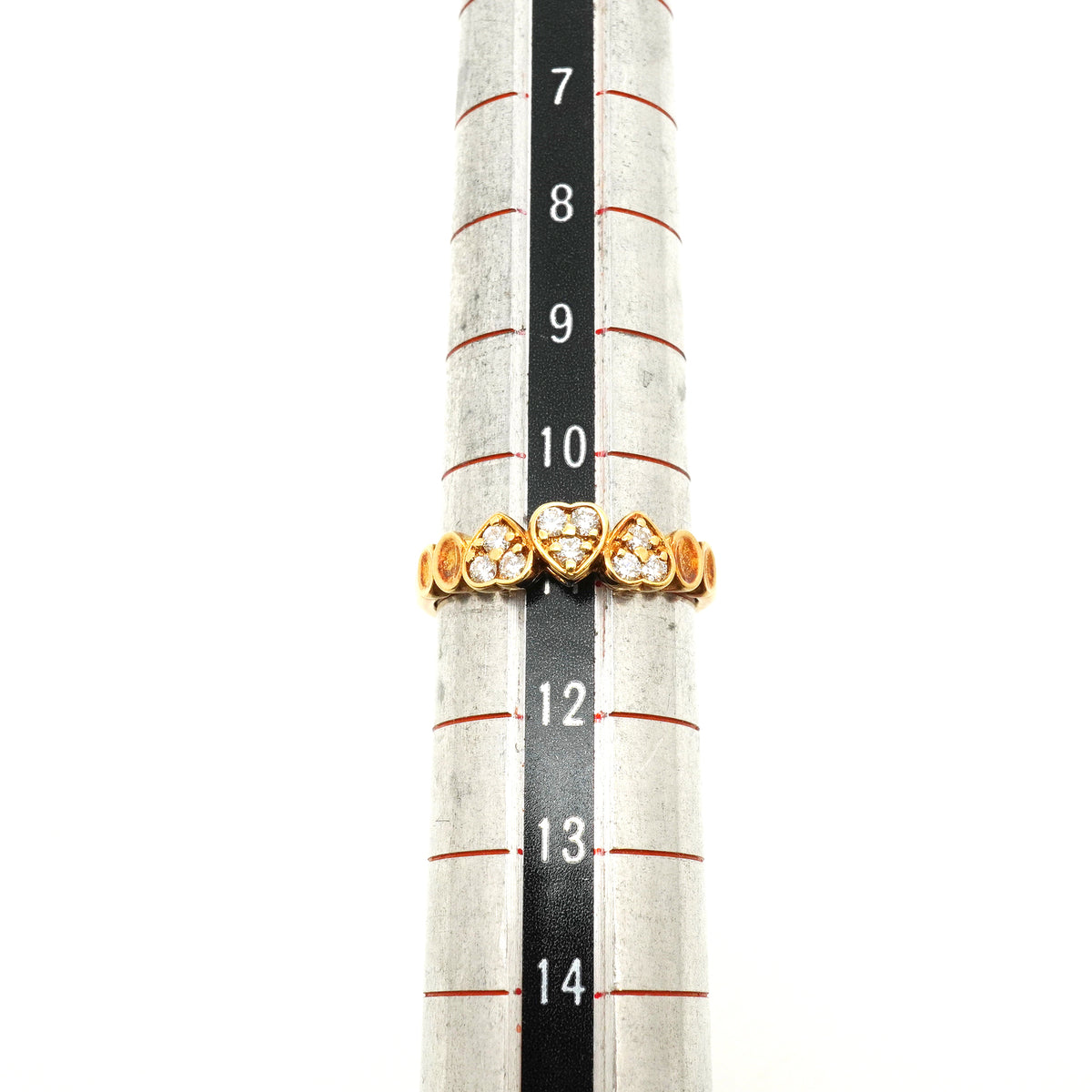 【6jkb0315】クリスチャンディオール リング ハートモチーフ K18YG イエローゴールド ダイヤモンド 11号【中古】レディース