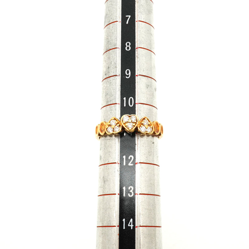 【6jkb0315】クリスチャンディオール リング ハートモチーフ K18YG イエローゴールド ダイヤモンド 11号【中古】レディース