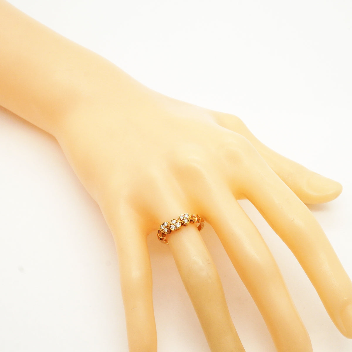 【6jkb0315】クリスチャンディオール リング ハートモチーフ K18YG イエローゴールド ダイヤモンド 11号【中古】レディース
