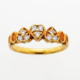 【6jkb0315】クリスチャンディオール リング ハートモチーフ K18YG イエローゴールド ダイヤモンド 11号【中古】レディース