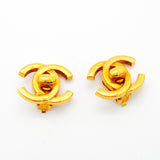 【6jkb0322】シャネル イヤリング ヴィンテージ ココマーク ターンロック GPメッキ ゴールド【中古】レディース