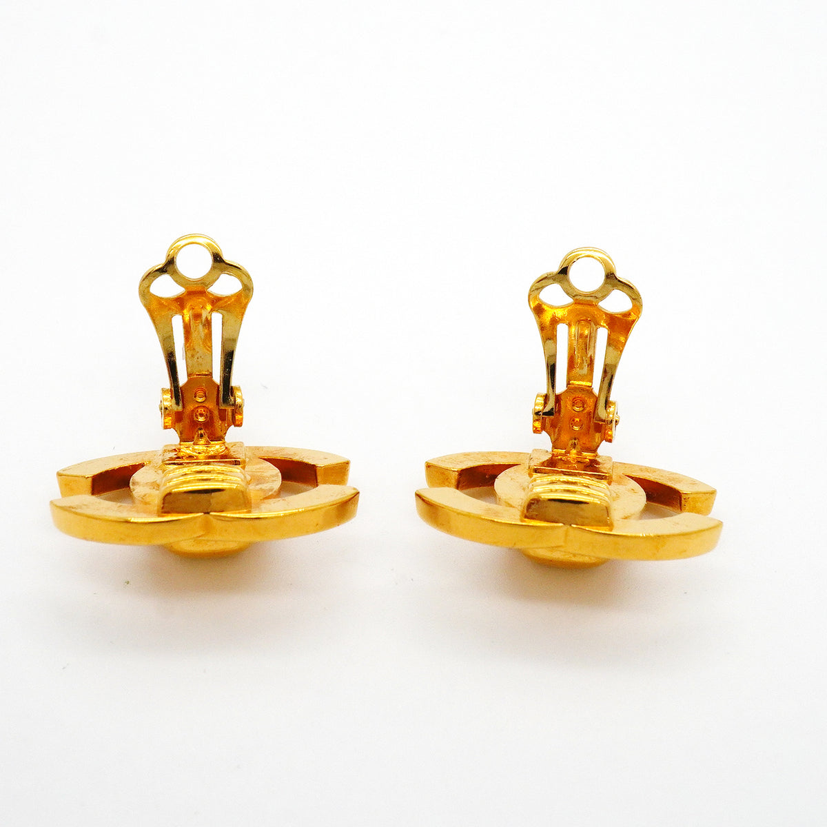 【6jkb0322】シャネル イヤリング ヴィンテージ ココマーク ターンロック GPメッキ ゴールド【中古】レディース