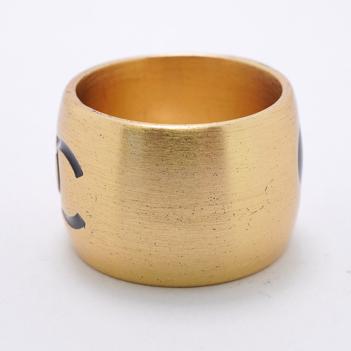【6jkb0326】シャネル リング ココマーク リバーシブル/ハート GPメッキ ゴールド ブラック 14号【中古】レディース