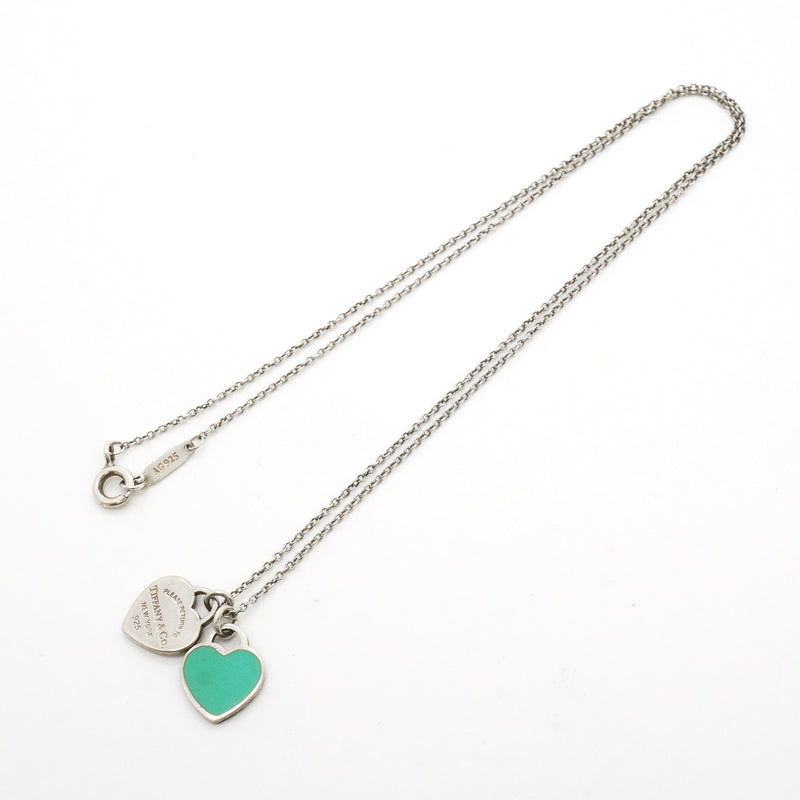 【6jkb0363】ティファニー ネックレス ダブルリターントゥハート シルバー925 ブルー【中古】レディース