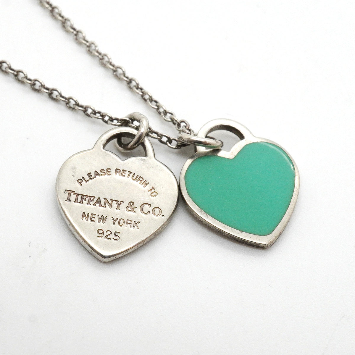 【6jkb0363】ティファニー ネックレス ダブルリターントゥハート シルバー925 ブルー【中古】レディース
