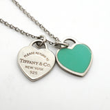 【6jkb0363】ティファニー ネックレス ダブルリターントゥハート シルバー925 ブルー【中古】レディース